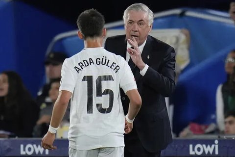 Striker Real Madrid, Brahim Diaz, memperoleh peluang untuk mencetak gol ke gawang Getafe pada lanjutan Liga Spanyol 2024/2025 di Stadion Coliseum Alfonso Perez, Kamis (24/4/2025) dini hari WI