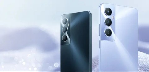 Realme C65 yang baru saja resmi diperkenalkan hadir dengan dua pilihan warna. (Dok: Realme)