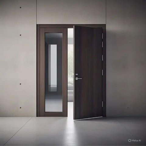 Pintu Minimalis Dua Daun dengan Warna Netral. Sumber: Meta.Ai