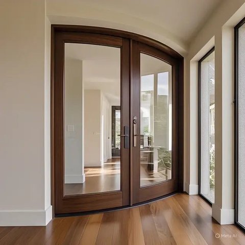 Pintu Minimalis Dua Daun dengan Warna Netral. Sumber: Meta.Ai