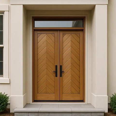 Pintu Minimalis Dua Daun dengan Warna Netral. Sumber: Meta.Ai
