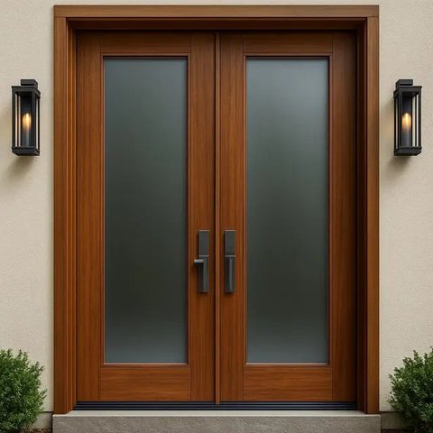 Pintu Minimalis Dua Daun dengan Warna Netral. Sumber: Meta.Ai