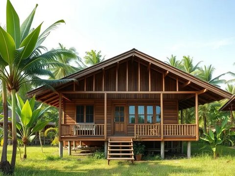 Rumah Minimalis Sederhana di Desa (Sumber: qwen.ai)