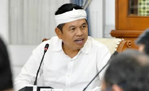 Gubernur Jawa Barat, Dedi Mulyadi, di Lapangan DOS Balai Kota Depok (Liputan6.com/Dicky Agung Prihanto)