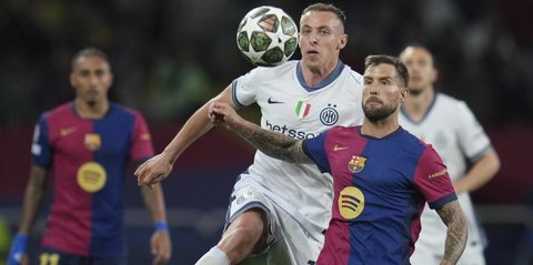 Rapor Pemain Inter Milan saat Tahan Imbang Barcelona: Dumfries Gemilang, Sommer Sial