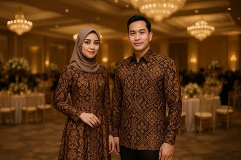 Inspirasi gamis batik terbaru untuk outfit kerja yang modis dan sopan (sumber: pinterest)..
