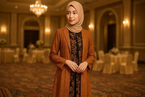 Inspirasi gamis batik terbaru untuk outfit kerja yang modis dan sopan (sumber: pinterest)..