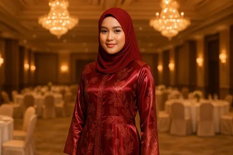 Inspirasi gamis batik terbaru untuk outfit kerja yang modis dan sopan (sumber: pinterest)..