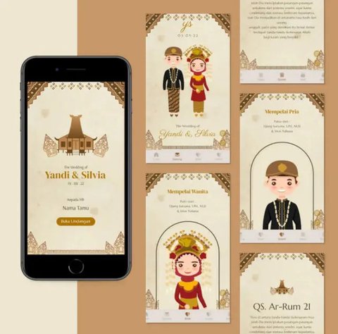 Contoh undangan digital pernikahan. Gemini.Ai
