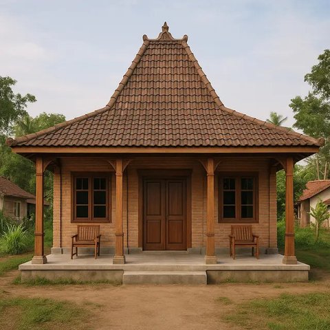 Rumah 6x9 di Desa dengan Atap Joglo (Foto: ChatGPT)