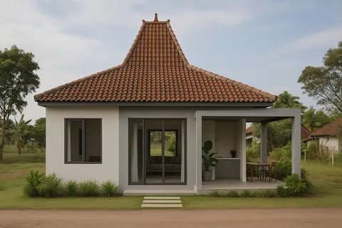 Rumah 6x9 di Desa dengan Atap Joglo (Foto: ChatGPT)