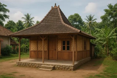 Rumah 6x9 di Desa dengan Atap Joglo (Foto: ChatGPT)
