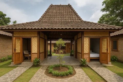 Rumah 6x9 di Desa dengan Atap Joglo (Foto: ChatGPT)