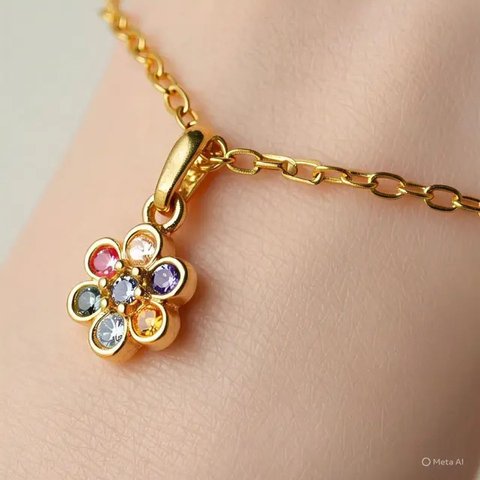 Model Gelang Emas Rantai dengan Batu Permata