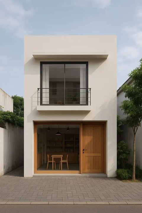 Model Rumah Sederhana di Desa Lengkap dengan Ruko untuk Jualan (AI)