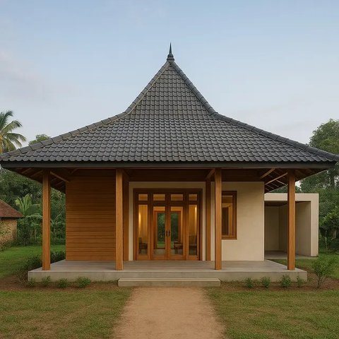 Model Rumah Vernakular Kontemporer di Desa (created by AI)