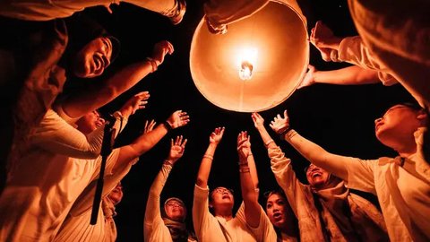 FOTO: Cantiknya Ribuan Lampion Terangi Candi Borobudur saat Puncak Perayaan Waisak 2025