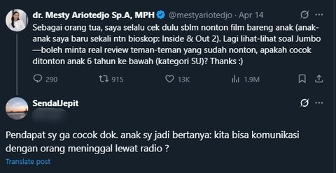 Ada Netizen Bilang 'JUMBO' Tidak Cocok untuk Anak, Ahli Bilang Justru Bisa Melatih Rasa Ingin Tahu