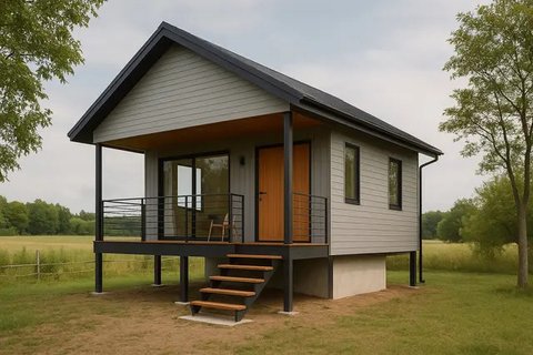 7 Inspirasi Desain Rumah Mungil Minimalis Modern di Pedesaan, Estetika dan Fungsional dalam Satu Paket (sumber: AI)