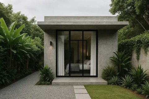 7 Inspirasi Desain Rumah Mungil Minimalis Modern di Pedesaan, Estetika dan Fungsional dalam Satu Paket (sumber: AI)