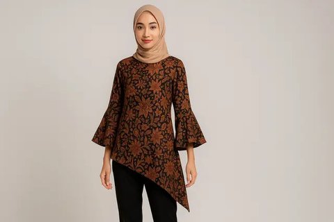 7 Model Atasan Batik Wanita Blouse Asimetris, Tampil Anggun dan Stylish (sumber: AI)