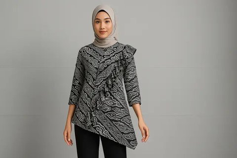 7 Model Atasan Batik Wanita Blouse Asimetris, Tampil Anggun dan Stylish (sumber: AI)