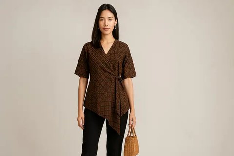 7 Model Atasan Batik Wanita Blouse Asimetris, Tampil Anggun dan Stylish (sumber: AI)