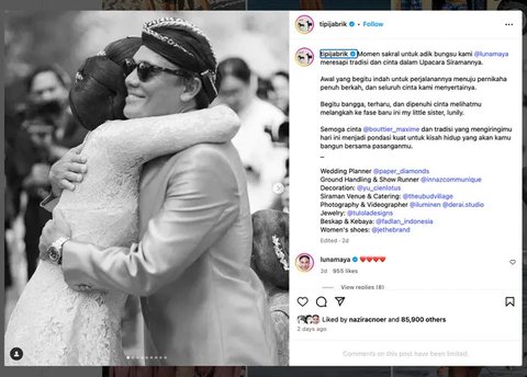 Berpose bagai cover majalah, pesona tampilan Luna Maya begitu memikat dalam balutan gaun pernikahan. [Foto: @bramsky.bramsky]