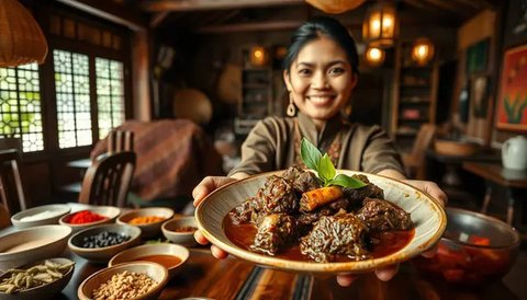 ilustrasi rendang. (Jilly Cheung/Asia One/AP Photos)
