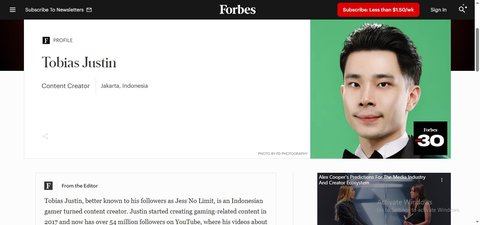 Forbes Pilih Jess No Limit Masuk 30 Under 30 Asia, Kok Bisa?