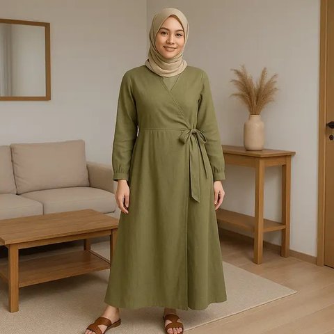 7 Model Gamis Katun Terbaru 2025, Tampil Stylish dan Tetap Nyaman Sepanjang Hari (sumber:AI)