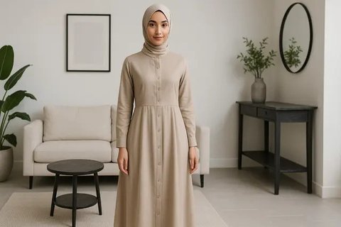 7 Model Gamis Katun Terbaru 2025, Tampil Stylish dan Tetap Nyaman Sepanjang Hari (sumber:AI)