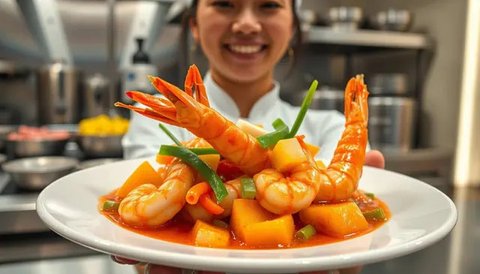 Ilustrasi udang asam manis/copyright freepik.com/Jcomp