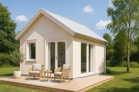 7 Inspirasi Rumah Kayu Kecil tapi Cantik, Cocok untuk Hunian Asri dan Hemat Ruang (sumber:AI)
