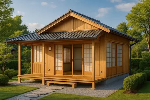 7 Inspirasi Rumah Kayu Kecil tapi Cantik, Cocok untuk Hunian Asri dan Hemat Ruang (sumber:AI)