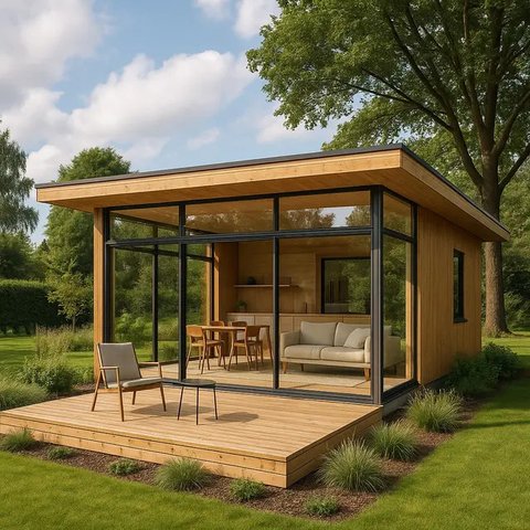 7 Inspirasi Rumah Kayu Kecil tapi Cantik, Cocok untuk Hunian Asri dan Hemat Ruang (sumber:AI)