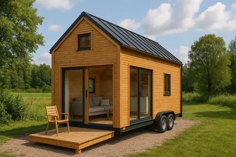 7 Inspirasi Rumah Kayu Kecil tapi Cantik, Cocok untuk Hunian Asri dan Hemat Ruang (sumber:AI)