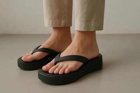 7 Model Sandal Jepit Desain Minimalis, Cocok untuk Outfit Formal Modern (sumber: AI)