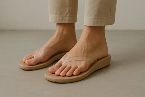 7 Model Sandal Jepit Desain Minimalis, Cocok untuk Outfit Formal Modern (sumber: AI)