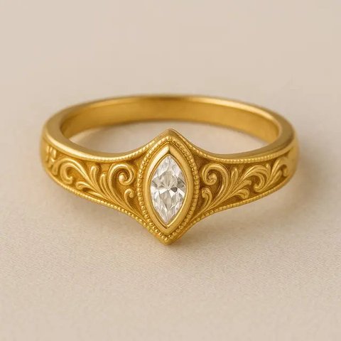 Cincin Emas dengan Tali Simpul (Liputan6.com/MetaAi)