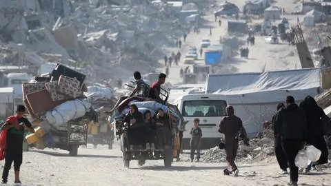 Diketahui sejak 2 Maret 2025, pemerintah Israel memblokade masuknya seluruh pengiriman bantuan kemanusiaan ke wilayah Gaza. (Bashar TALEB/AFP)