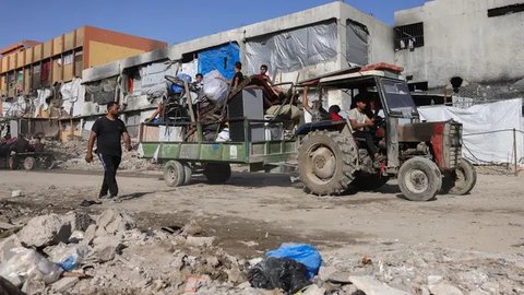 Badan Pertahanan Sipil Gaza melaporkan 91 orang tewas akibat serangan Israel di seluruh wilayah pada Senin (19/5/2025). (Bashar TALEB/AFP)