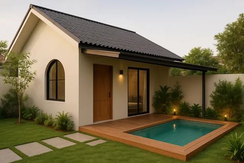 Ide Rumah Mungil dengan Kolam Renang