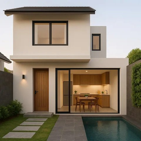Ide Rumah Mungil dengan Kolam Renang