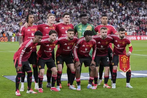Ekspresi Ruben Amorim usai Manchester United kalah dari Tottenham di final Liga Europa 2024/2025. AP Photo/Bernat Armangue