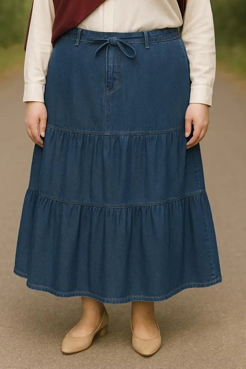 Rok Jeans untuk Orang Gemuk Berhijab (Foto: ChatGPT)
