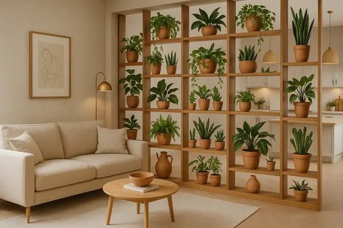 Desain Sekat Ruang Tamu dan Dapur (created by AI)