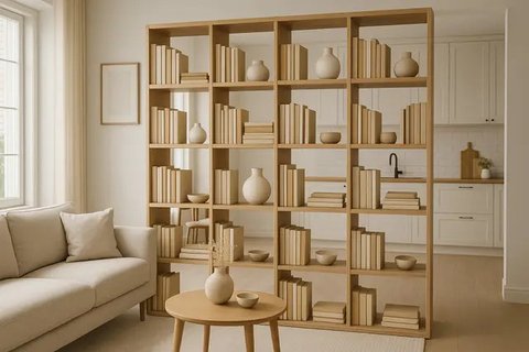 Desain Sekat Ruang Tamu dan Dapur (created by AI)