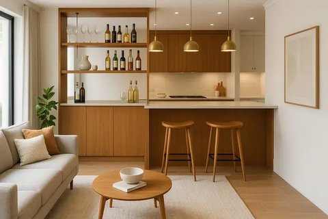 Desain Sekat Ruang Tamu dan Dapur (created by AI)