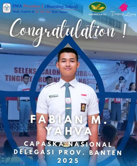 Baru-baru ini, Fabian membawa kabar baik. Ia menjadi bakal calon paskibraka nasional 2025 delegasi provinsi Banten.